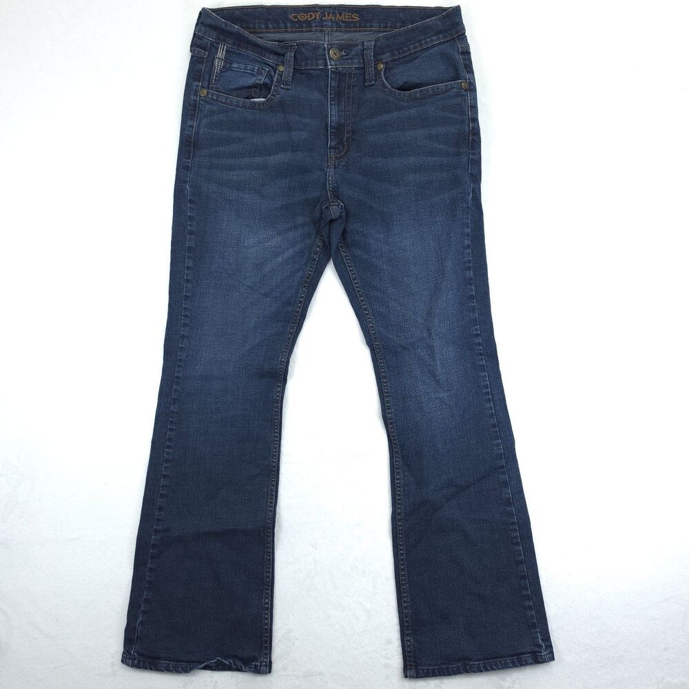 Cody James Mens Bootcut Jeans Dark Wash Denim Size 33W x 32L Western